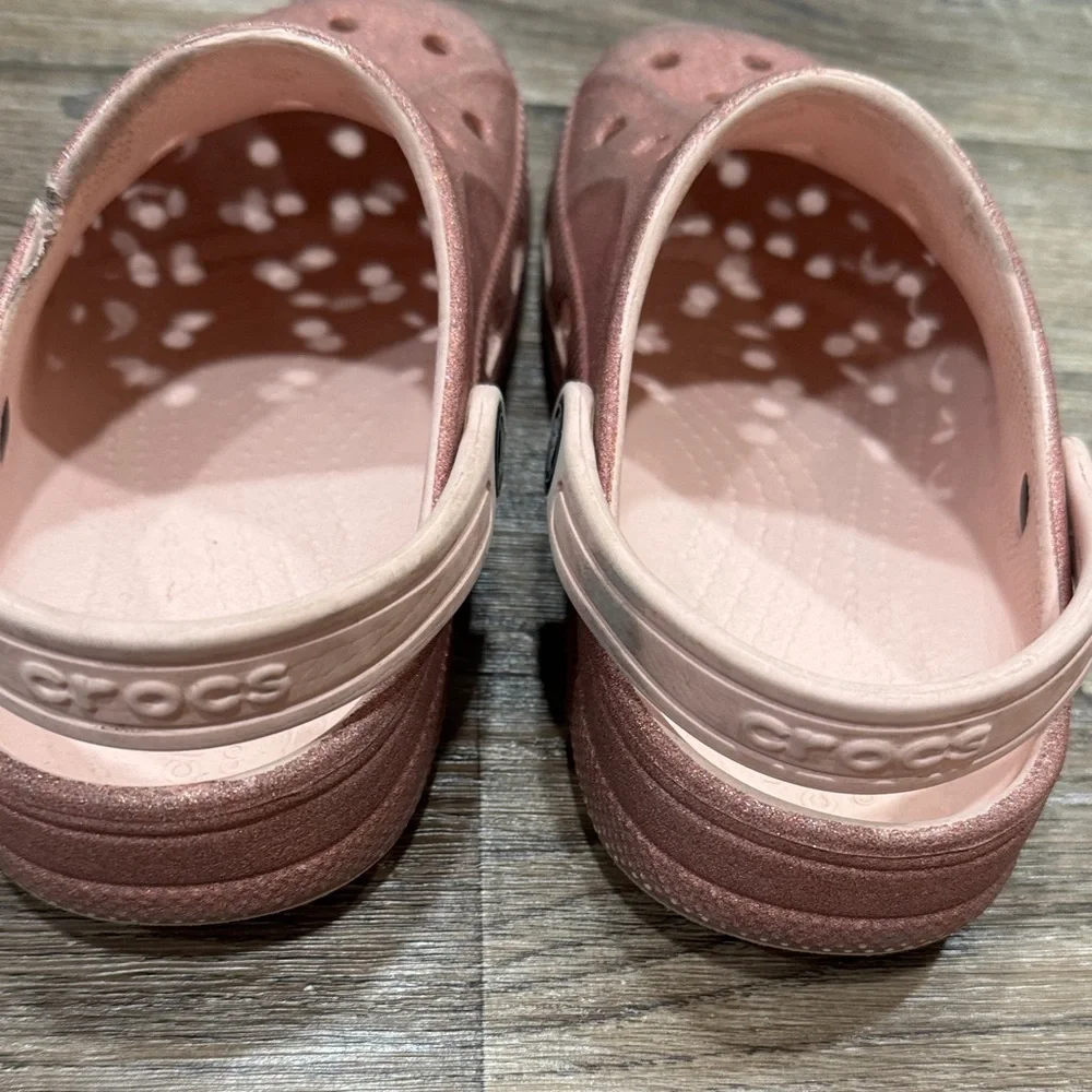 Pink J2 Sparkly Glitter Crocs